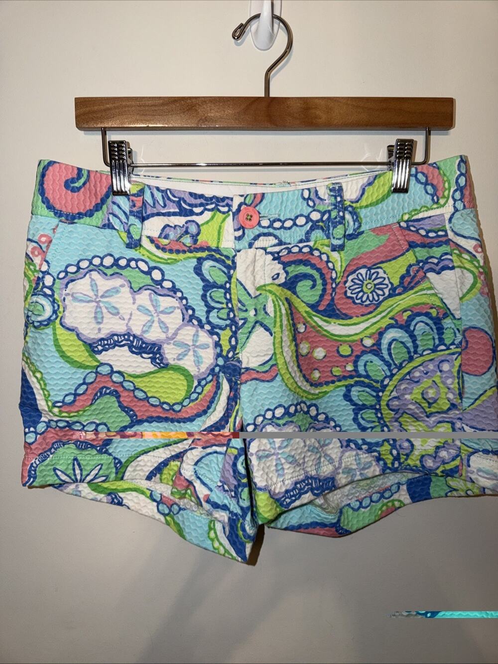 Lilly Pulitzer Women's Callahan Stretch Shorts Multi Color Green Pink Size 4
